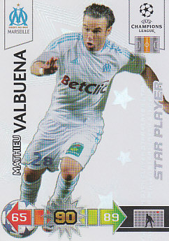 Mathieu Valbuena Olympique Marseille 2010/11 Panini Adrenalyn XL CL Star Player #191